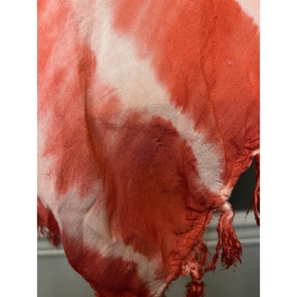 Mimi Shirt Womens Large Red White Tie Dye Cami Tassel Fringe Handkerchief Boho - Picture 6 of 10